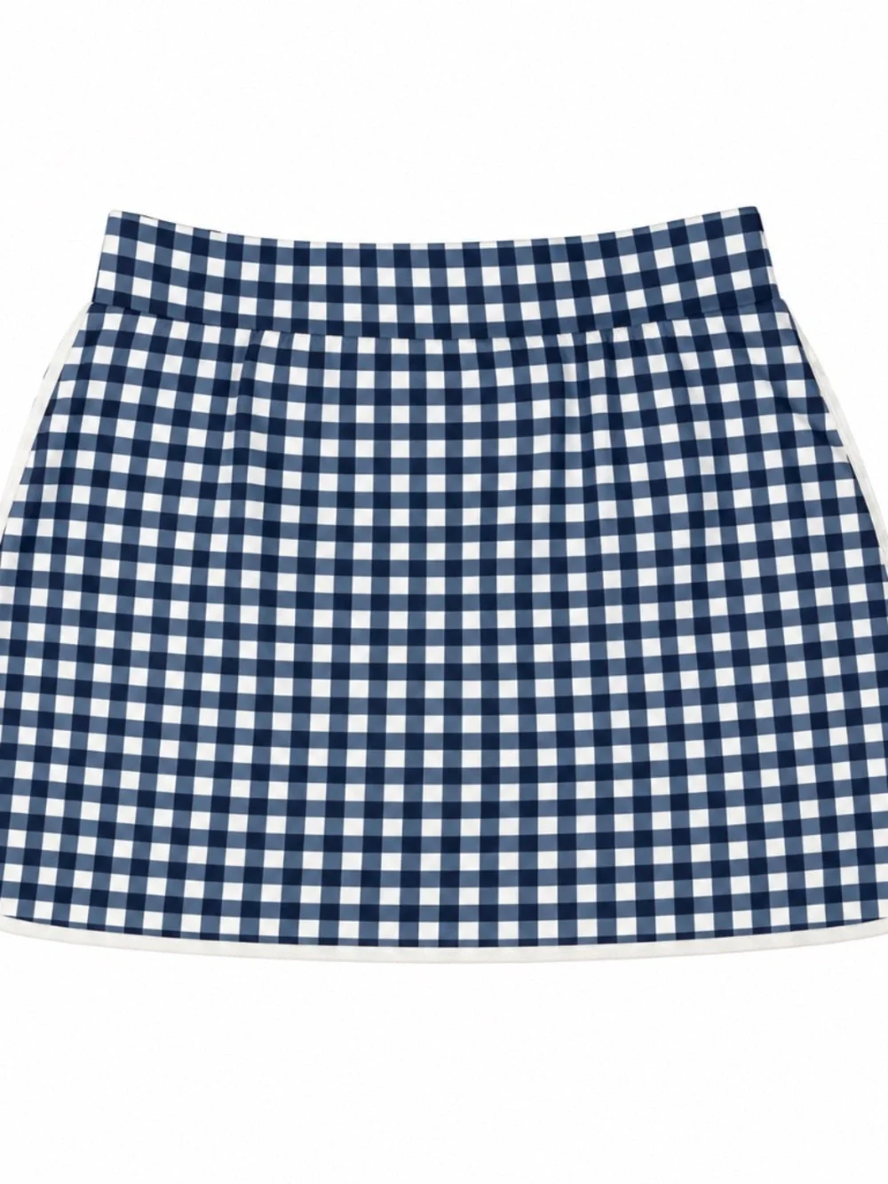 J. Crew Gingham Skirt Womens Size S Small Blue White Grid A-Line Casual Preppy - Picture 1 of 5